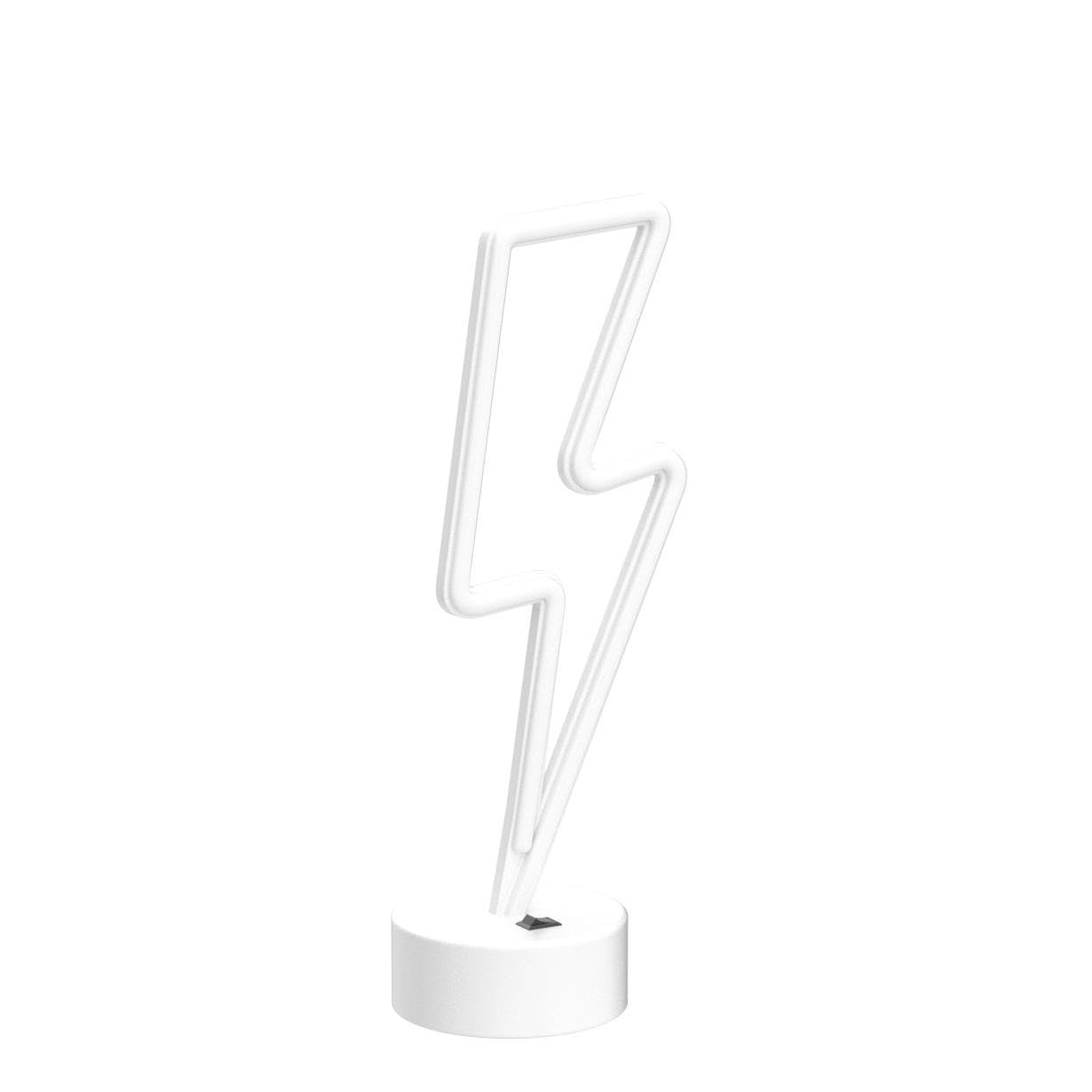 VIFULIN Neon Lightning Bolt Sign Light, Pink LED Room Decor, Battery/USB Operated