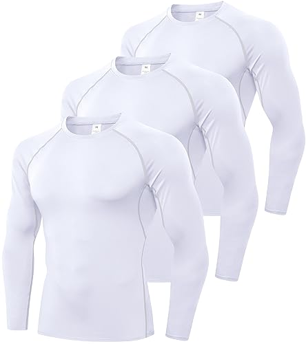 SPVISE 1 or 3 Pack Men's Compression Shirts Long Sleeve Workout Gym T-Shirt Running Top Cool Dry Sports Baselayer Undershirts
