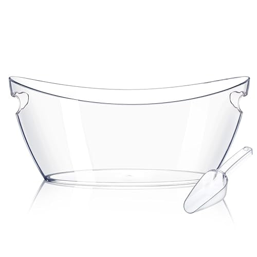 Barafat Ice Buckets for Parties (5.5L)& Ice Bucket Scoop, Clear Acrylic Champagne Bucket, Drinks Beverage Tub for Cocktail...