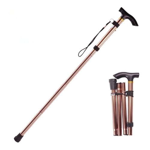 Adjustable from 33‘’ to37‘’Walking Cane Hiking Poles Climbing Snowingshoeing Pole with Ergonomic Handle，Brown and Black fo...