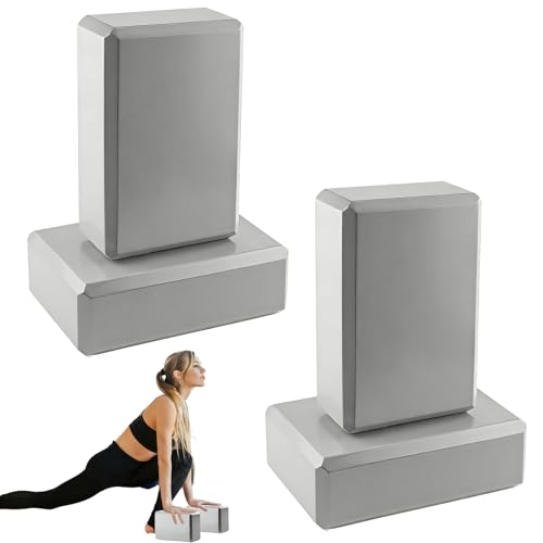 4 Pack Yoga Blocks - Premium EVA Foam Blocks for Pilates Workout, Stretching, Meditation - Yoga Brick for Flexibility, Bal...