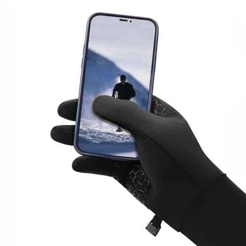 Touchscreen Running Gloves - Lightweight Thermal Anti-Slip Gloves with Portable Buckle for Outdoor Sports and Winter Activ...