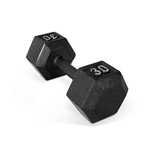 Cap Barbell Black Cast Iron Hex Dumbbell | 5-120 LBs | Single or Pair