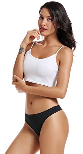 voenxe Seamless Women Underwear Thongs,No Show Ladies Thong,No Line Workout Breathable Comfortable Panties,Soft Undies,5-Pack