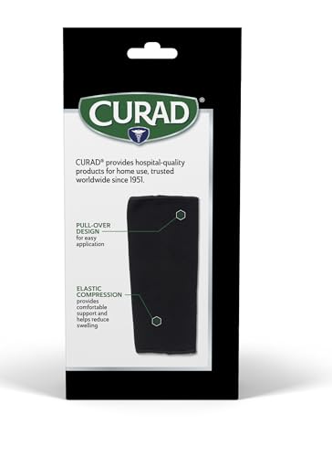 CURAD Knee Support for Men & Women, Elastic, Pull-Over, Knee Brace for Running Knee Pain, Workout Sports Knee Brace, Blac...