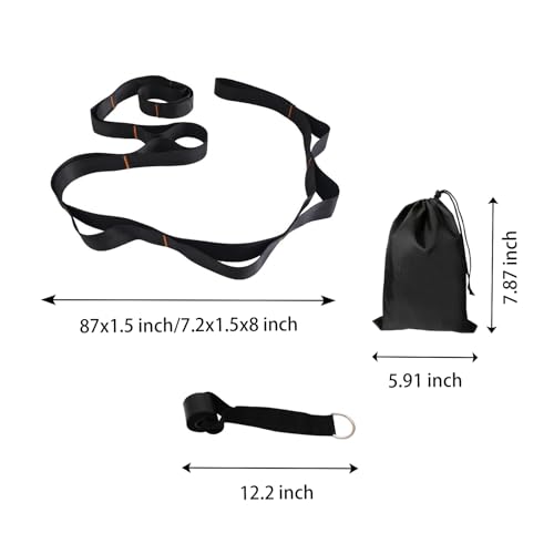 JZOONPVA Calf Stretcher Multi Loop Stretch Strap–Yoga Strap for Stretching,Physical Therapy Strap with Loops,Yoga Belt&Ham...
