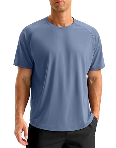 Soothfeel Mens Workout Shirts Quick Dry Athletic Running T-Shirts Short Sleeve Cooling Moisture Wicking Gym Active Tee Tops