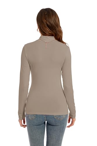 CONPEN Womens Long Sleeve Mock Turtleneck Base Layer Slim Fit Underscrub Shirt