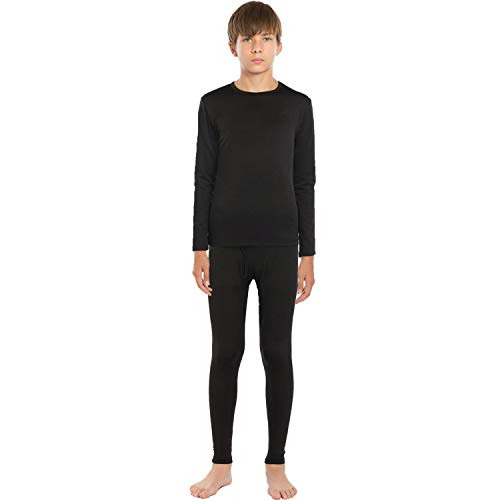 ViCherub Thermal Underwear for Kids Fleece Lined, Boys Long Johns Cold Weather, Base Layers Thermals Set Boy for Skiing