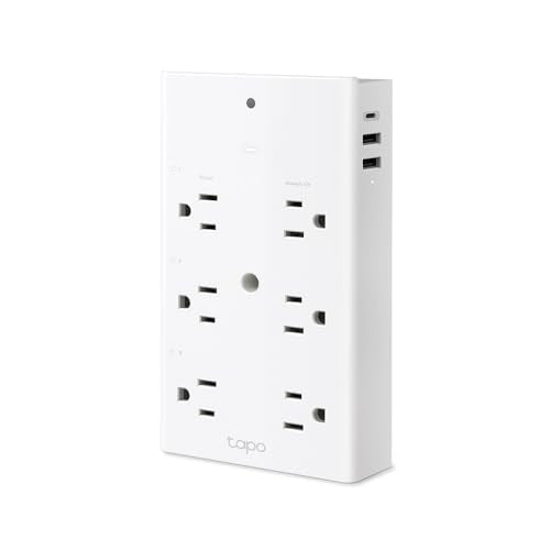TP-Link Tapo Smart Plug Outlet Extender, Surge Protector, 18W Fast Charging, 3 Individual Smart Outlets, 1x USB-C & 2X US...
