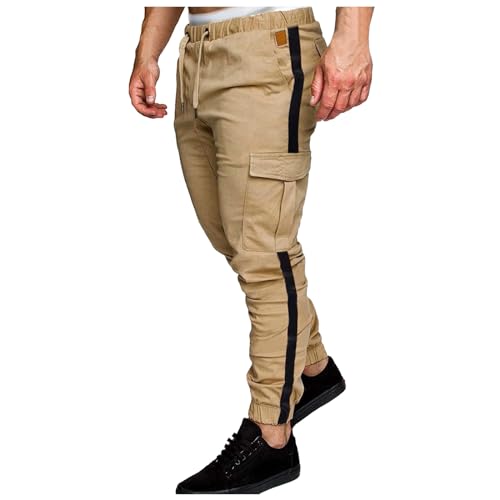 Mens Joggers Pants Cotton Drawstring Workout Classic Fit Comfy Cargo Pants Casual Trendy Lightweight Hiking Outdoor Trousers