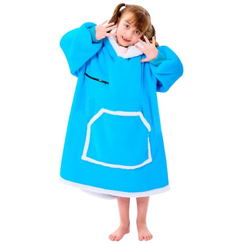 IFNOW Wearable Blanket Hoodie For Kids, Blanket Hoodie For Kids With Hood And Pockets, Girls Oversized Blankets Gift for Boys