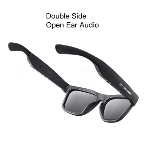 OhO Smart Glasses,Polarized Sunglasses with Bluetooth Speaker,Athletic/Outdoor UV Protection and Voice Control,Unisex(Grey...