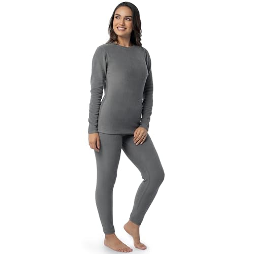 Fruit of the Loom womens Stretch Fleece Lined Thermal Long Johns Underwear Set