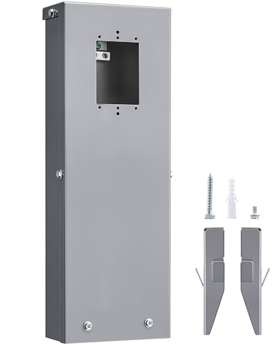 SURAIELEC All-Metal 1-Gang Outdoor Power Post Enclosure, 26-Inch Metal Power Stake, NEMA 3R Weatherproof Electrical Post f...