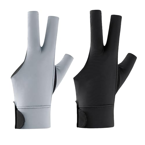 Holiberty 2 Pcs Professional Billiard Pool Gloves for Left Hand Men Women Mesh Nonslip Fingerless Training Shooting Sports...