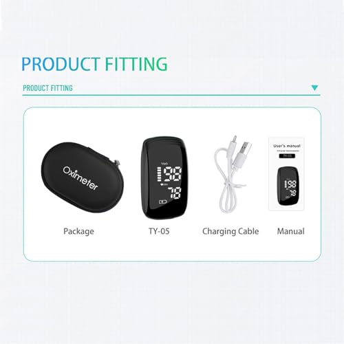 Rechargeable Pulse Oximeter Fingertip - Blood Oxygen Saturation Monitor With Accurate Fast SpO2 Reading Outdoor Sports Wid...