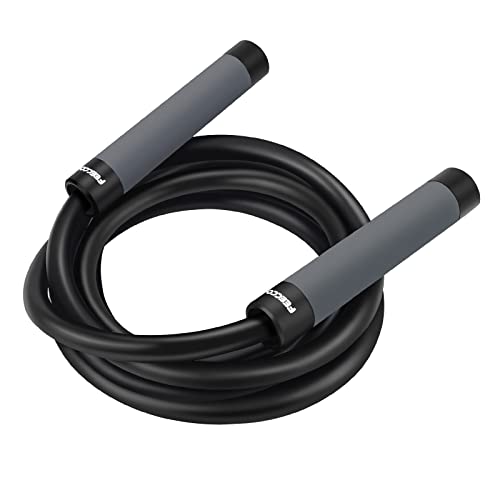 FEECCO Weighted Jump Rope - Heavy PVC Ropes with Metal Handles and Ball Bearings