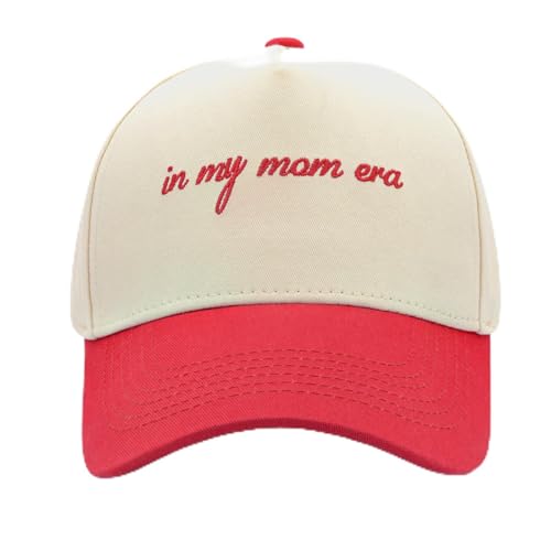 Mom Trucker Hat for Women in My Mom Era Hat, New MOMY Gifts for Birthday, Adjustable Embroidered Red Baseball Cap