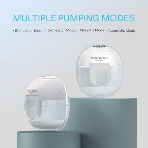 2 Pack Kindly Cuddle Comfort+ Hands Free Breast Pump with App Control, Personalized 4 Modes & 15 Levels | Double Wearable ...