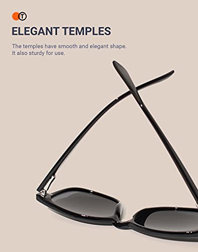 TIJN Polarized Sunglasses for Womens and Mens,Classic Square Frames Shades for UV Protection, Stylish and Trendy Sunnies