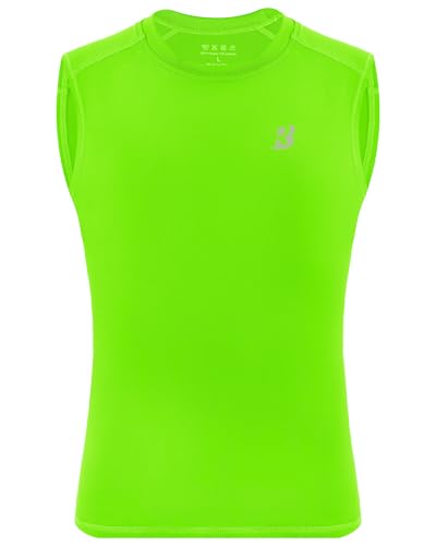Roadbox Boys Youth Sleeveless Compression Shirt, Quick Dry Kids Football Undershirt, Athletic Soft Tank Tops Sport Basketball