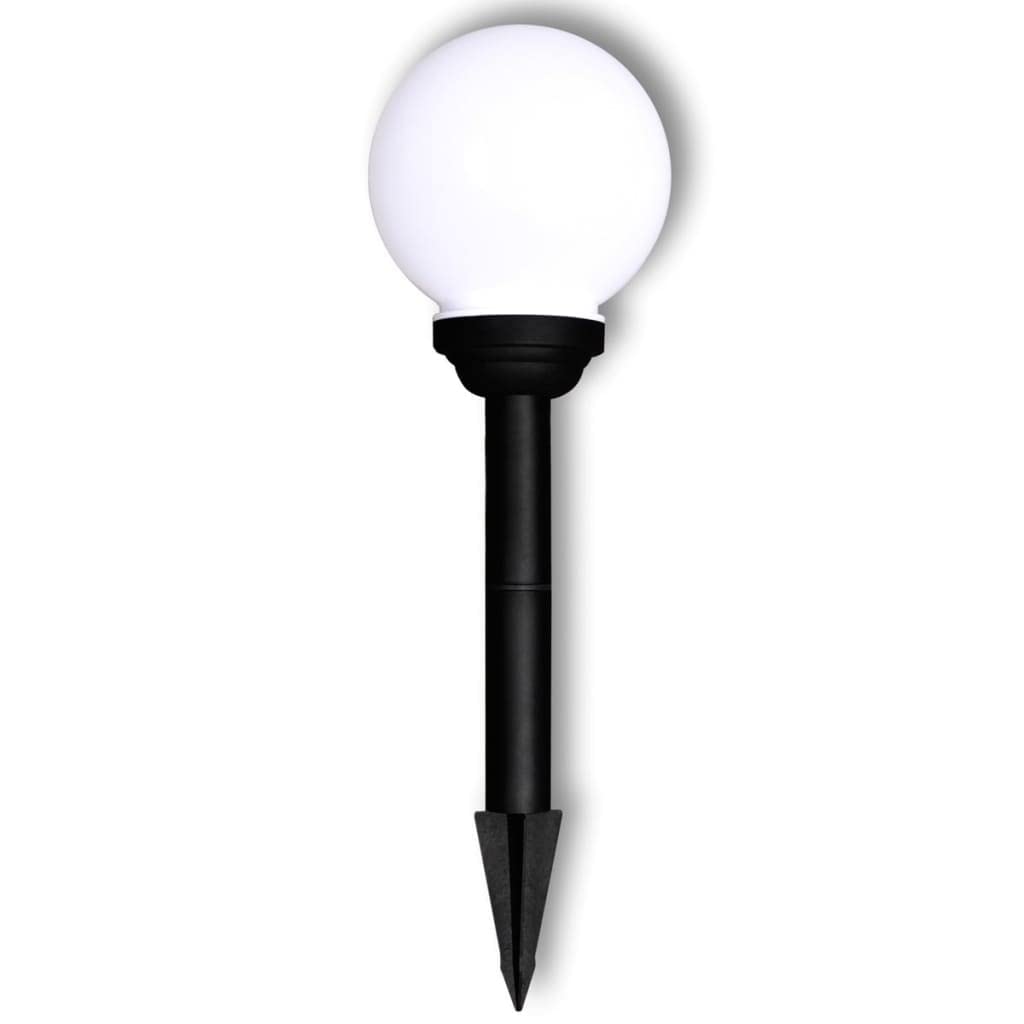 vidaXL Outdoor Solar Path Garden Lamp 4pcs LED 5.9in Plastic White with Black Tubes Model 14255