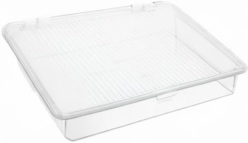 Transparent Flatware Tray Kitchen Drawer Organizer With Lid, Plastic Kitchen Cutlery Tray and Utensil Silverware Storage Container with Cover, Multi-Purpose Storage Box for Bathroom, Office, and Dorm