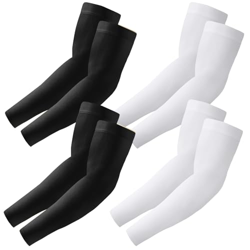 VNLEXMC 4 Pairs Arm Sleeves to Cover Arms for Men & Women,UV Sun Protection,Cooling Sports Compression,Tattoo Cover Up Sleeve
