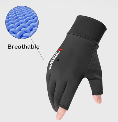 Eohak Men Summer Gloves UV Protection Driving Gloves Anti-Slip Touch Screen Gloves Outdoor Fishing Gloves