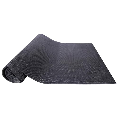 Signature Fitness All Purpose 0.25 Inch Thick High Density No Tear Exercise Yoga Mat with Strap & Lightweight Features for...