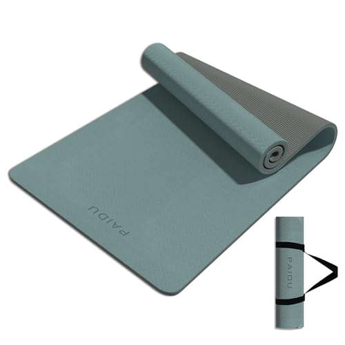 PAIDU Yoga Mat 8mm Super Thick TPE Fitness Mat | SGS Certified | Non-Slip, Odorless & Tear-Resistant | Unisex with Strap |...