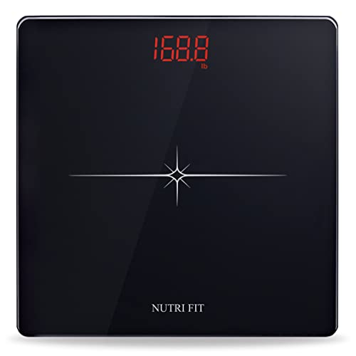 NUTRI FIT Digital Scale for Body Weight, Precision Bathroom Weighing Scale Step-On Technology High Capacity - 330 lb, LED ...