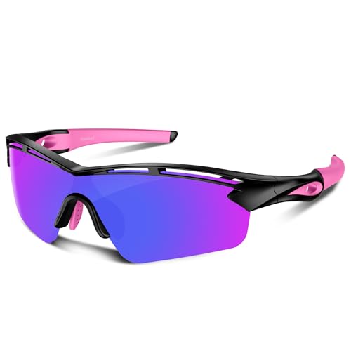 Rosemal Sports Sunglasses Polarized Cycling Sunglasses Running Driving Fishing Hiking for Men Women UV400 TAC TR90