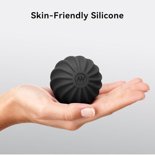 Easewand 2.4" Mini Electric Vibrating Massage Ball, 10-Speed Fitness Yoga Massage Roller for Palm, Hand, Foot, Leg, Neck, ...