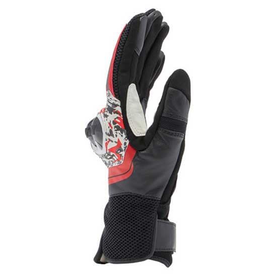 Dainese Mig 3 Unisex Leather Gloves Black/Red Spray/White - 3XL