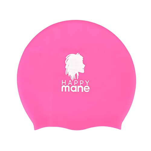 Happy Mane Silicone Swim Cap for Braids and Dreadlocks - Keeps Your Hair Dry While Swimming and Bathing Long Hair, Extensi...