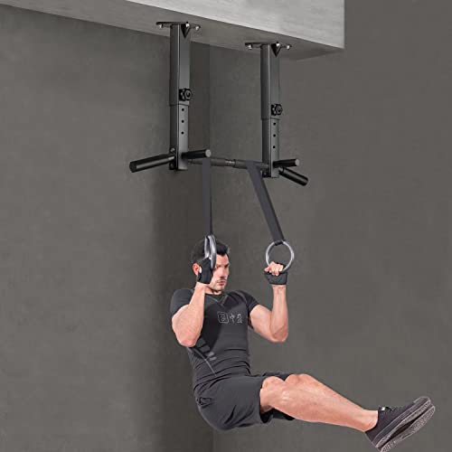 Wall Mount Pull Up Bar, Joist Beam Rafter Mount Pull-up Bar, Ceiling Mounted Chin Up Bar for Home Gym with Punching Bag Ha...