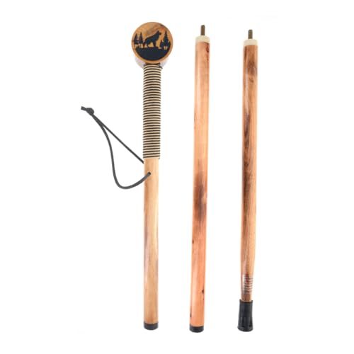 SE 3 Piece 55" Detachable Pine Wood Walking/Hiking Stick with Metal Tip, Reinforced Rubber Tip, and Water-Resistant Travel...