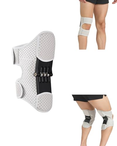 Spring-Powered Knee Brace Stabilizer - Adjustable Triple-Spring Support for Squats, Stairs Climbing & Recovery, Ergonomic ...