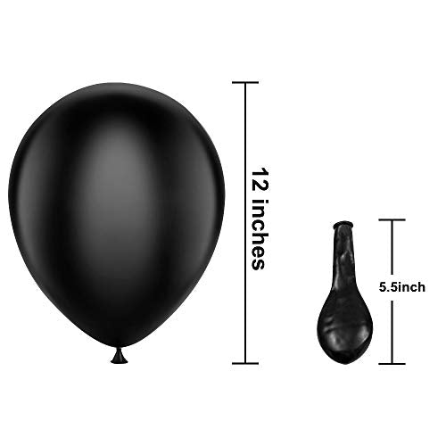 KBZVNAF Black Balloons Latex Party Balloons - 50 Pack 12 inch Helium Matte Black Balloons for Wedding Graduation Baby Show...