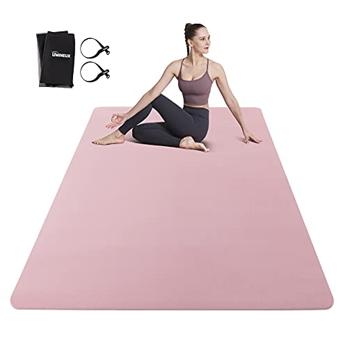 UMINEUX Large Yoga Mat for Men and Women 1/4 & 2/5 Inch Extra Thick TPE Fitness Mat for Home Gym Workout, Non-Slip, Eco Fr...