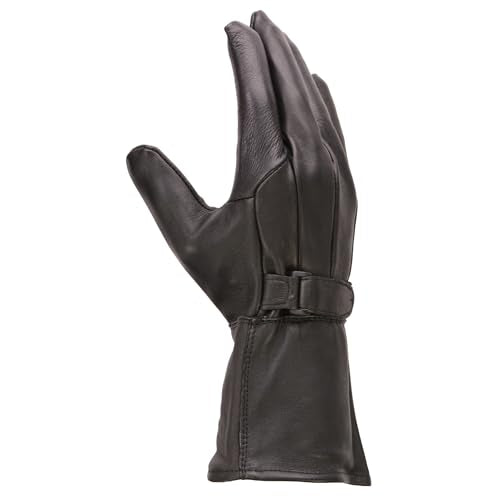Men's Long Cuff Deer Skin Thermal lined Gauntlet Gloves