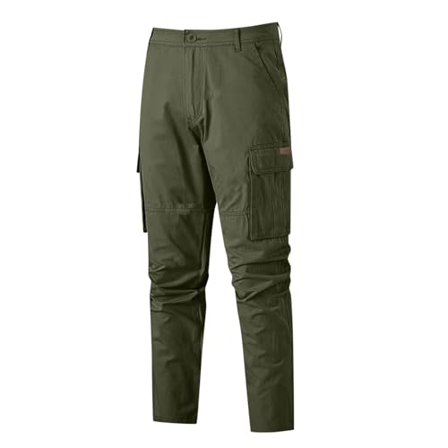 Relaxed Fit Cargo Pants Mens 2026 Cotton Straight Leg Lightweight Hiking Pants Solid Outdoor Athletic Trousers with Pockets