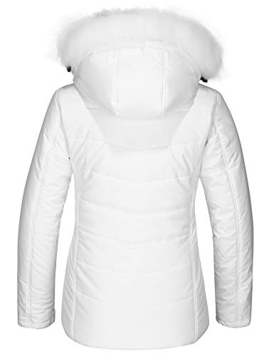 Skieer Women's Waterproof Ski Jacket Warm Puffer Jacket Thick Hooded Winter Coat