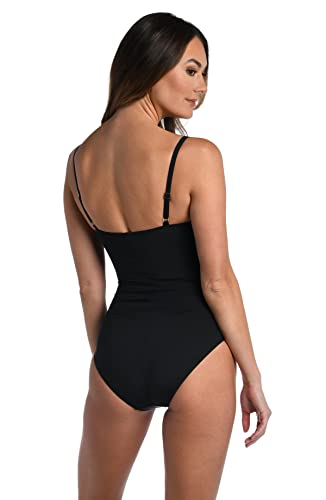 La Blanca Women's One Piece Swimsuit Island Goddess Shirred Side Women's Bathing Suit