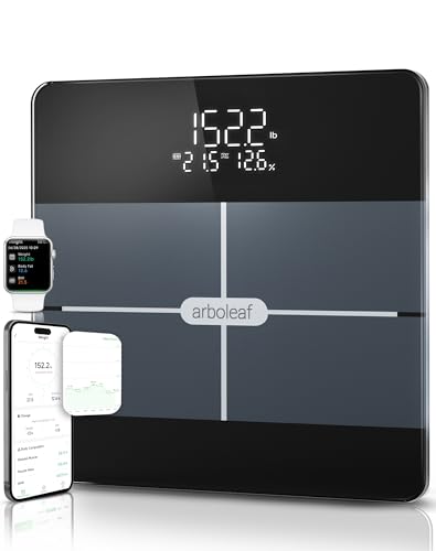 Arboleaf Smart Scale with BMI, Body Fat, Muscle Mass, Digital Bathroom Scale for Body Weight, 14 Body Composition Metrics,...