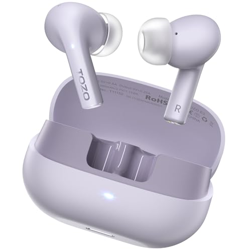 TOZO E2 Wireless Earbuds with 2 Mics AI Call Noise Cancellation, 10mm Drivers with Powerful Bass, App Customize 32 EQs, 30...