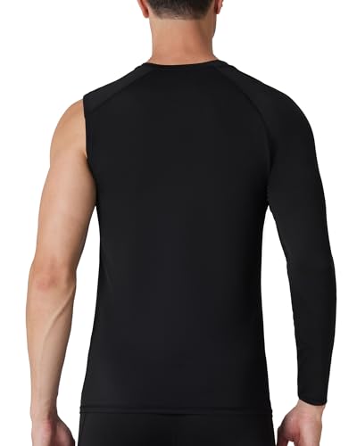 RIKUAOU Mens One Arm Sleeve Compression Shirts 1/2 Long Sleeve Athletic Base Layer Undershirt Basketball Workout Top