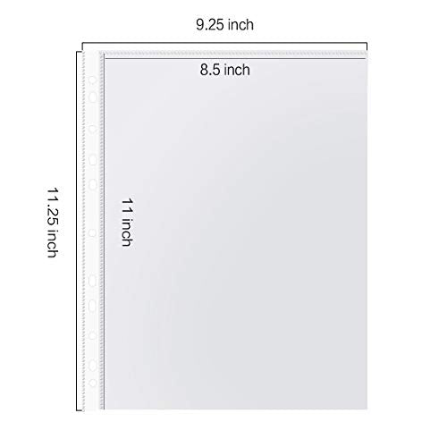 Sheet Protectors, PANDRI 500 Pack Clear Heavy Duty Plastic Page Protectors Sheet Reinforced 11-Hole Fit for 3 Ring Binder ...